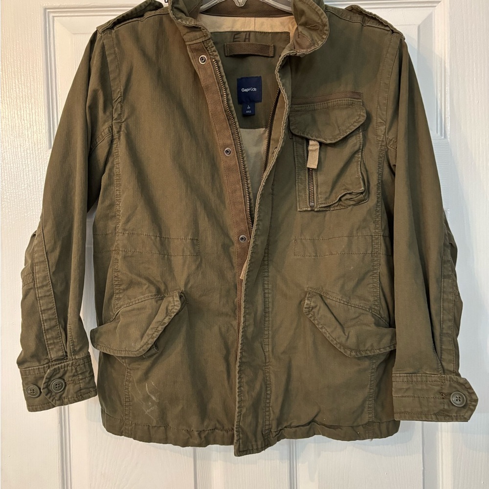 Boys Gap army green jacket size Large 10
